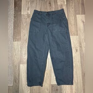 Prana NEW Womens 10 Stormy Night Blue Organic Cotton Barrel Pants NWOT